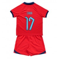 England Bukayo Saka #17 Replika babykläder Bortaställ Barn VM 2022 Kortärmad (+ korta byxor)